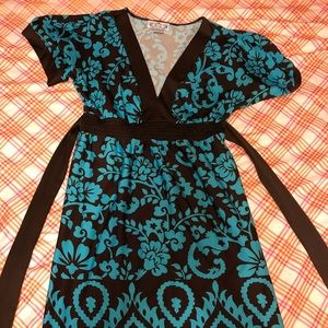 Blue and Brown Dress